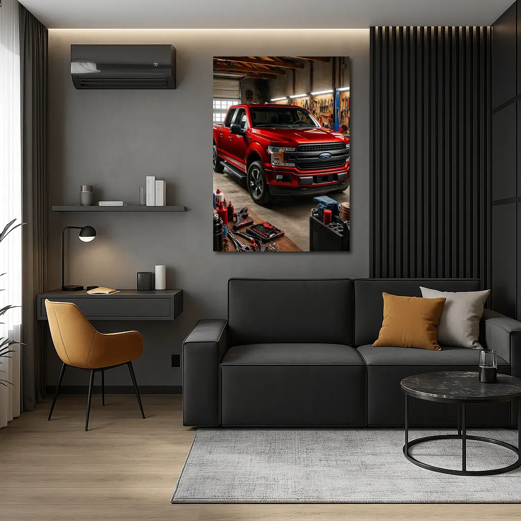 Ford F-150 Red Truck Garage Workshop – Wall Art