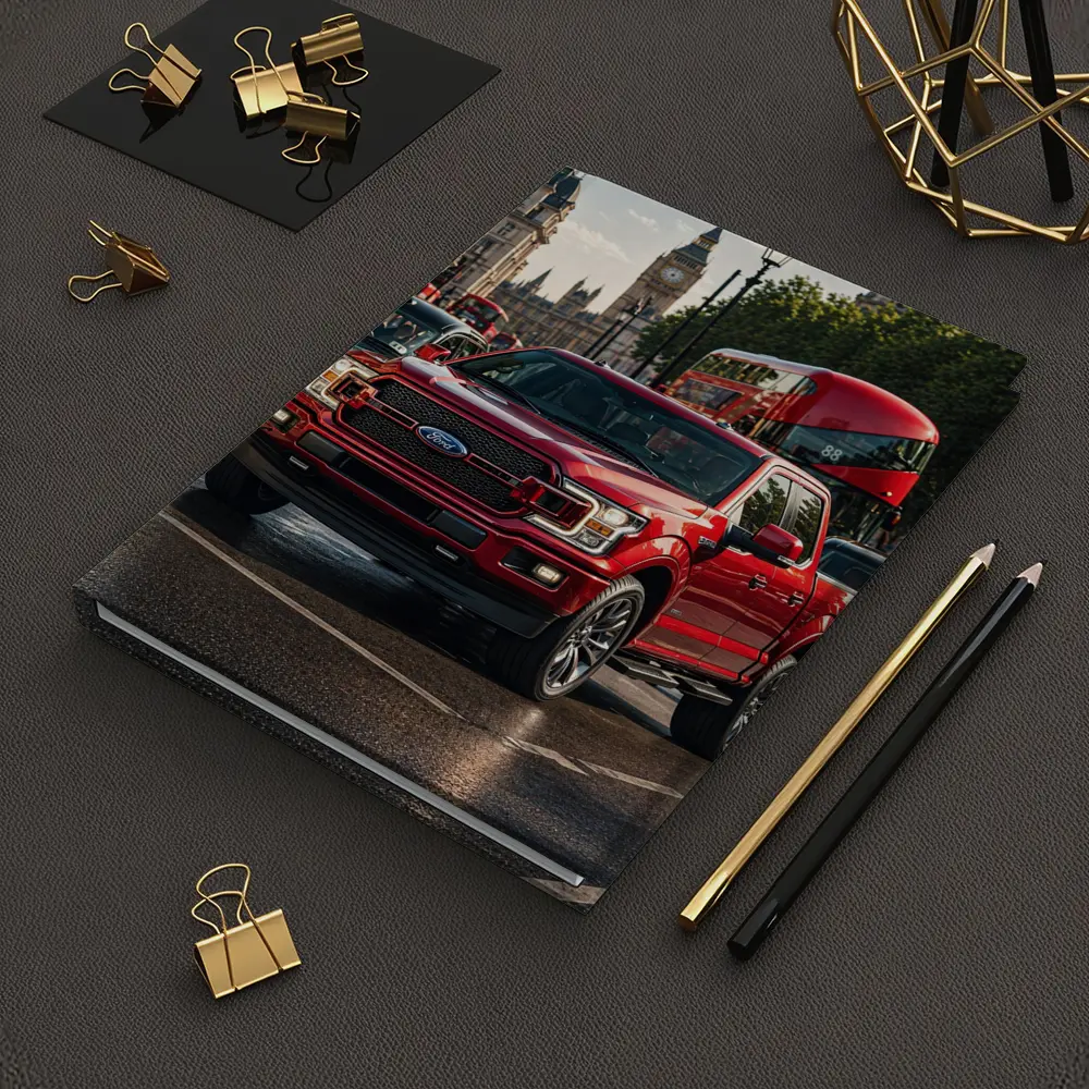 Ford F Series Red Truck London Street – Notebooks