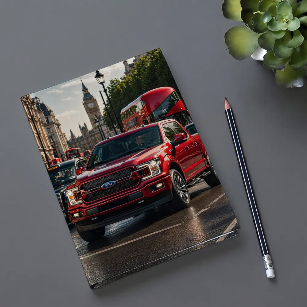 Ford F Series Red Truck London Street – Notebooks