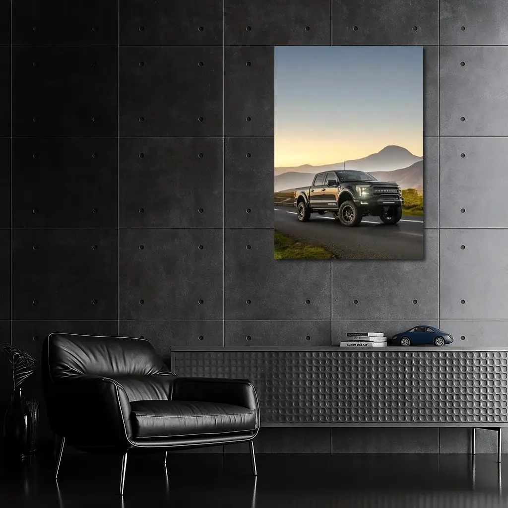 Hennessey Ford F-Series Truck Mountain Sunset Road – Wall Art