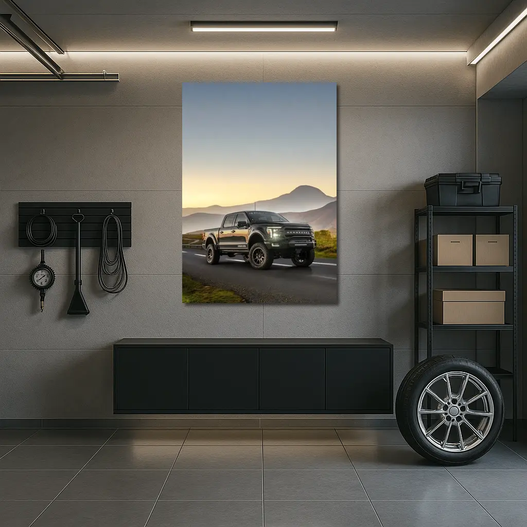Hennessey Ford F-Series Truck Mountain Sunset Road – Wall Art