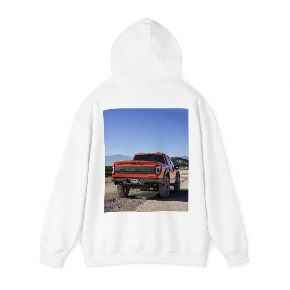 Ford Raptor Orange Truck Gravel Mountain Background – Hoodies
