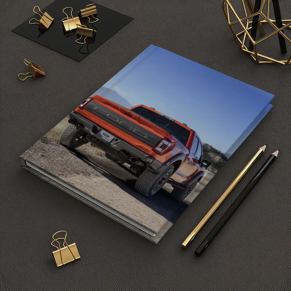 Ford Raptor Orange Truck Gravel Mountain Background – Notebooks