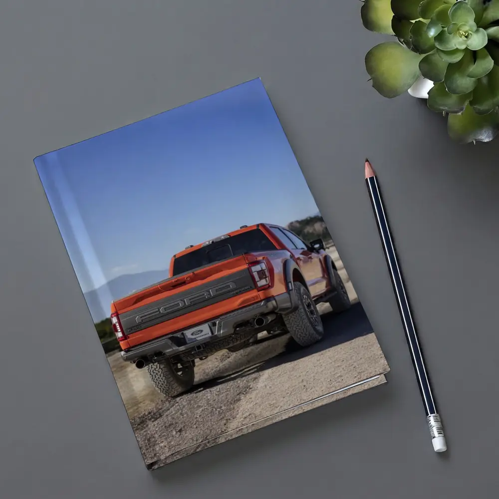 Ford Raptor Orange Truck Gravel Mountain Background – Notebooks