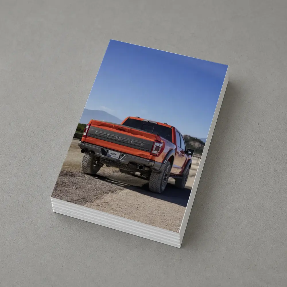 Ford Raptor Orange Truck Gravel Mountain Background – Postcards