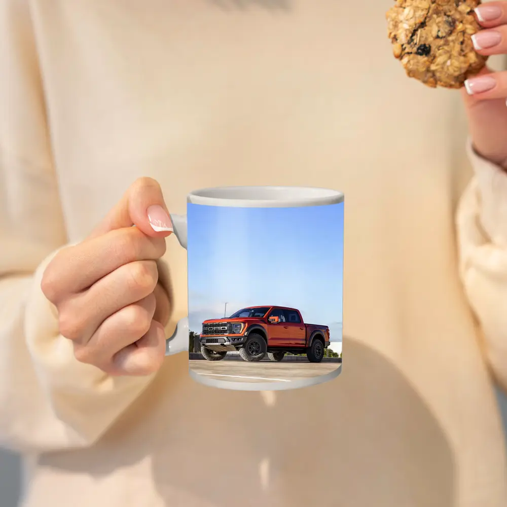 Ford F-Series Raptor Red Truck Parking Lot – Mugs