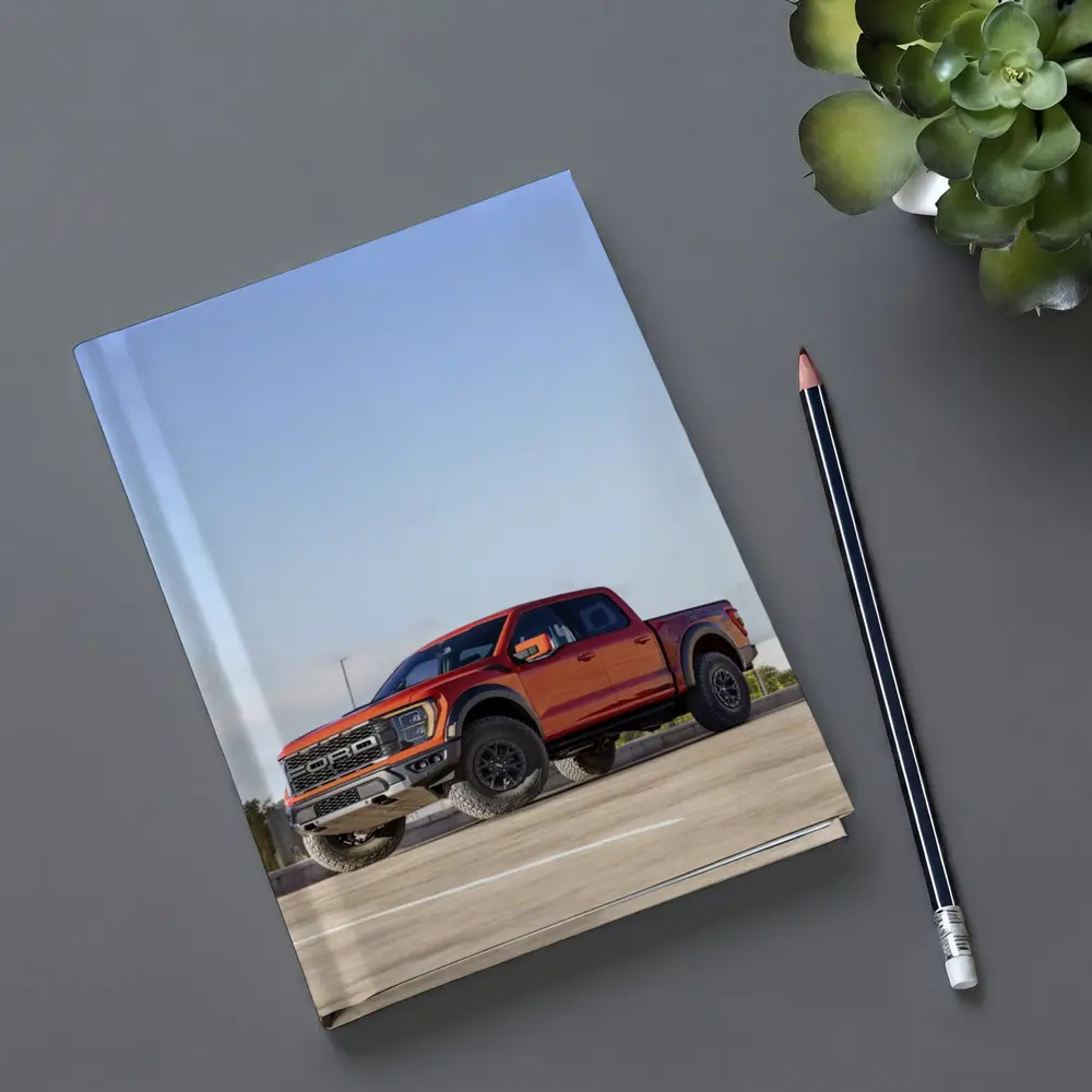 Ford F-Series Raptor Red Truck Parking Lot – Notebooks