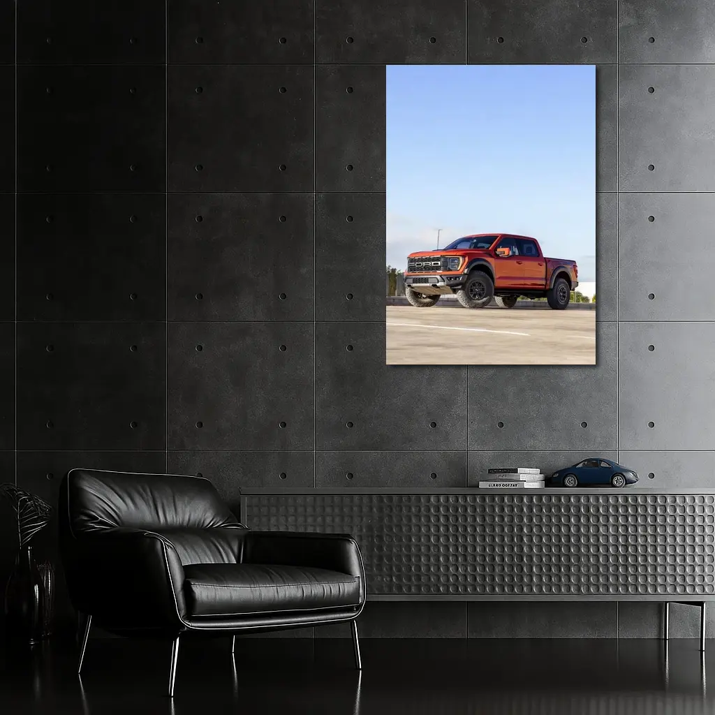 Ford F-Series Raptor Red Truck Parking Lot – Wall Art