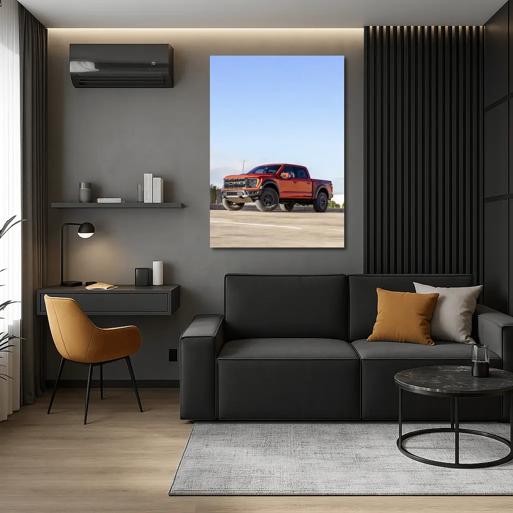 Ford F-Series Raptor Red Truck Parking Lot – Wall Art