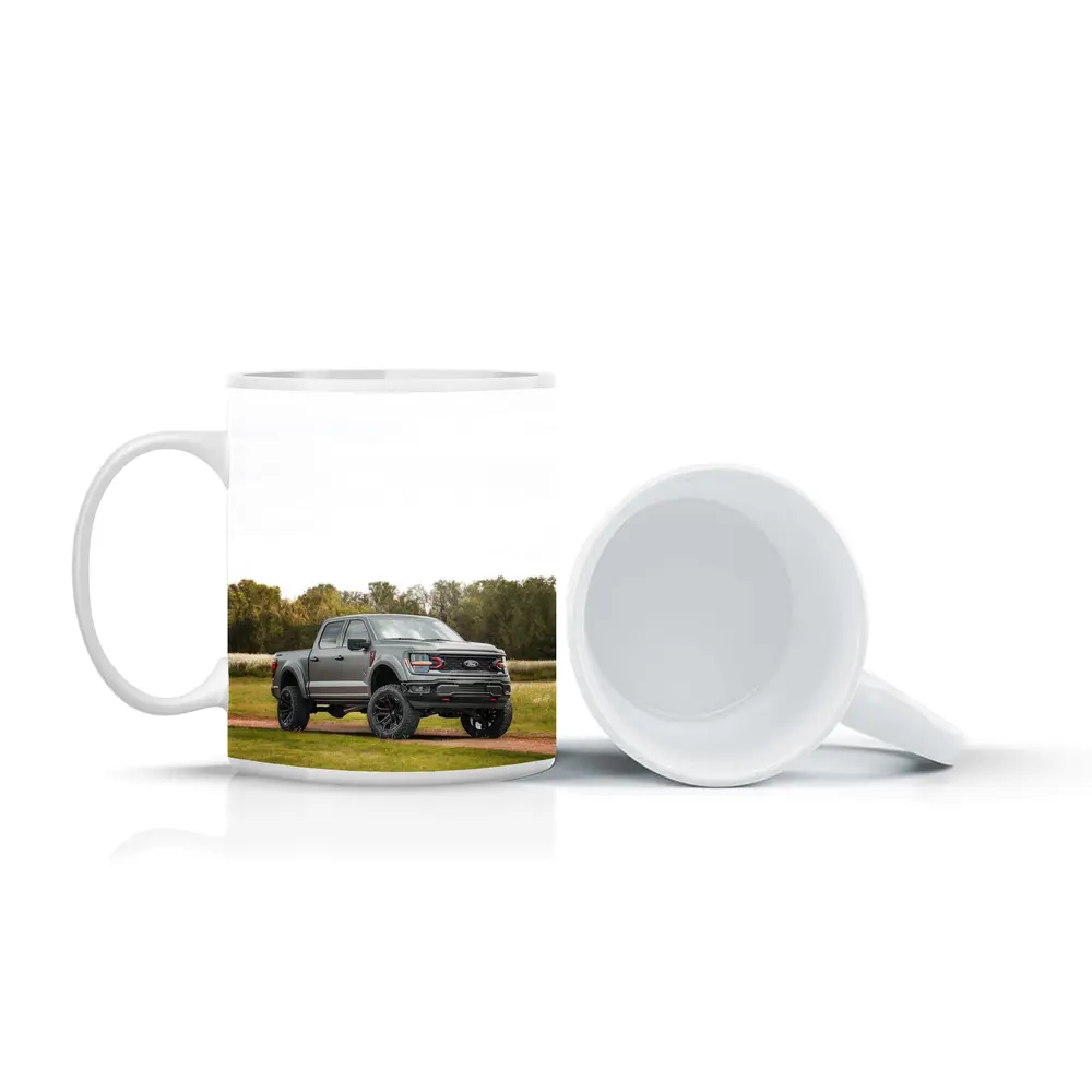 Ford F-Series Truck Lifted Gray Grassy Trail – Mugs