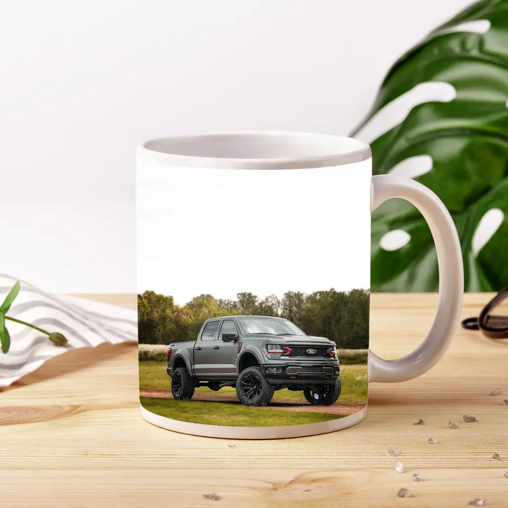 Ford F-Series Truck Lifted Gray Grassy Trail – Mugs