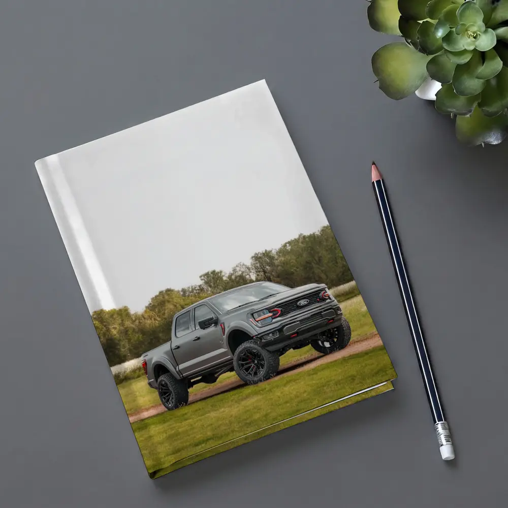Ford F-Series Truck Lifted Gray Grassy Trail – Notebooks