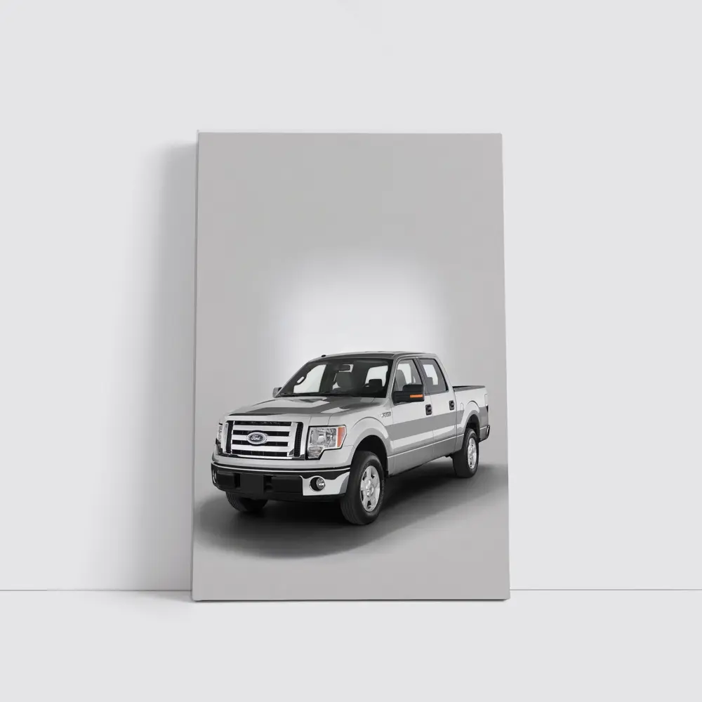 Ford F-Series Truck on Gray Background – Wall Art