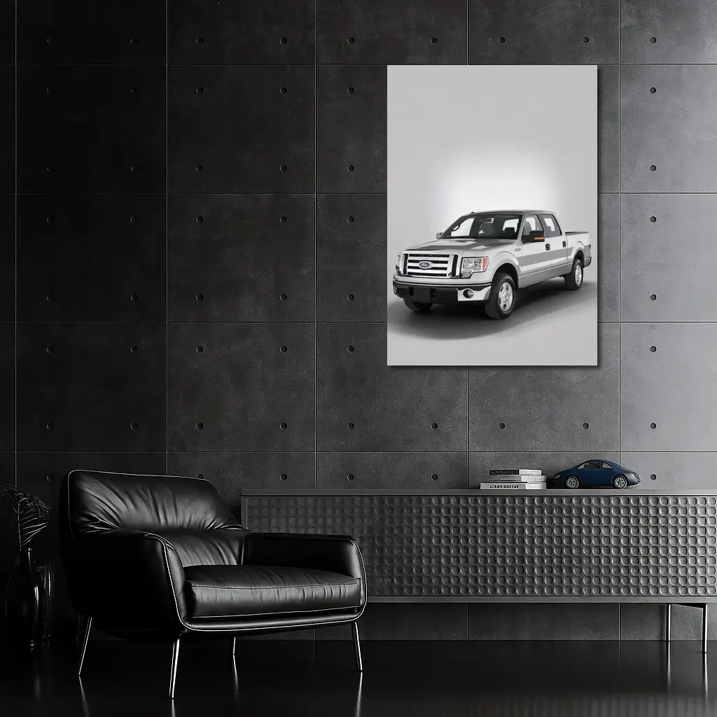 Ford F-Series Truck on Gray Background – Wall Art