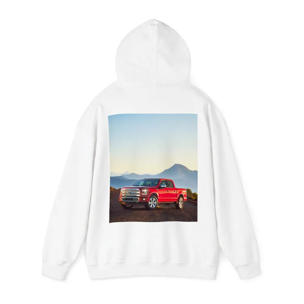 Ford F-Series Red Truck Mountain Backdrop – Hoodies