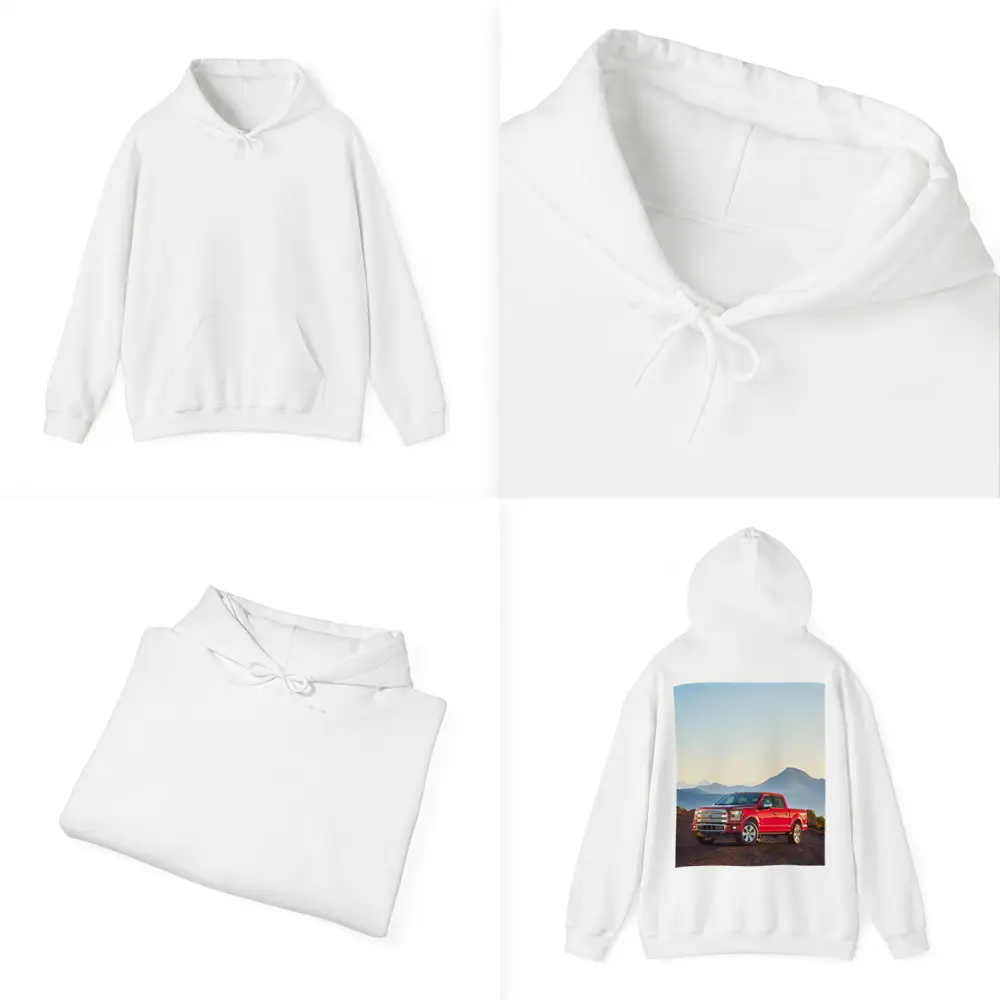 Ford F-Series Red Truck Mountain Backdrop – Hoodies