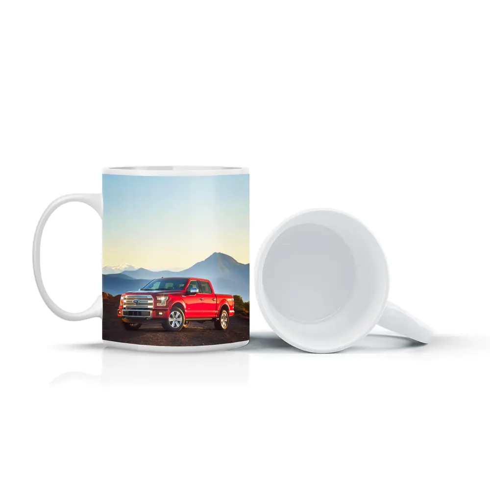 Ford F-Series Red Truck Mountain Backdrop – Mugs
