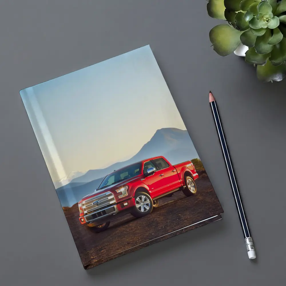 Ford F-Series Red Truck Mountain Backdrop – Notebooks