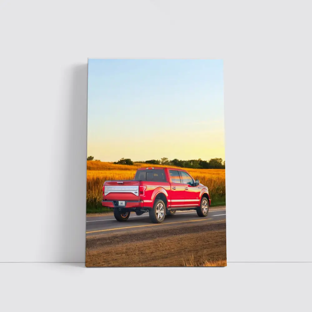 Ford F-Series Red Truck Rural Road – Wall Art