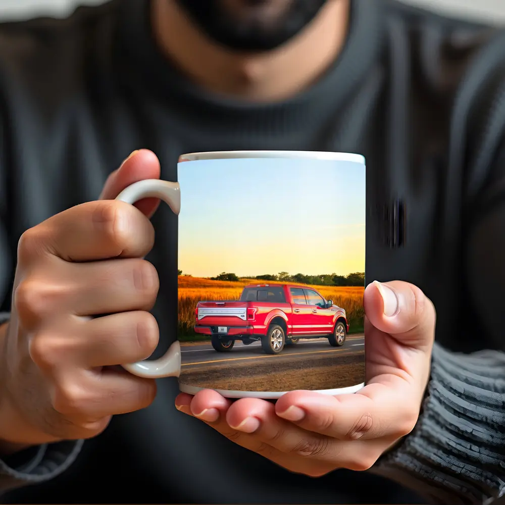 Ford F-Series Red Truck Rural Road – Mugs