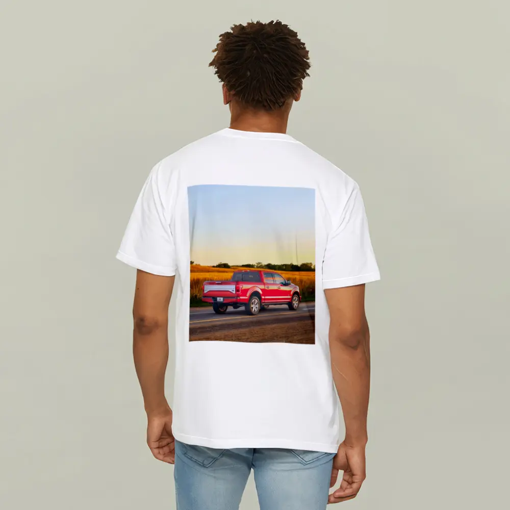 Ford F-Series Red Truck Rural Road – T-Shirts