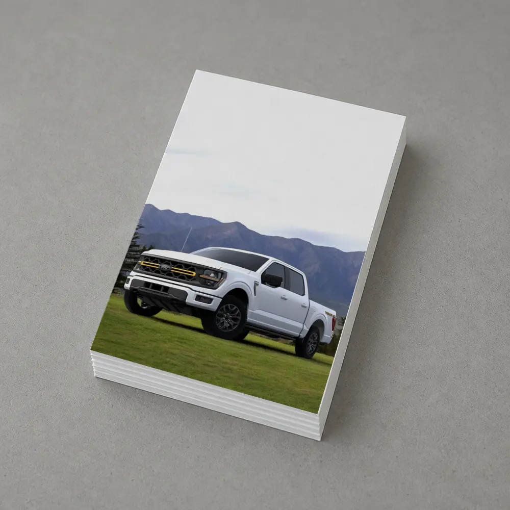 Ford F-Series White Truck Mountain Background – Postcards