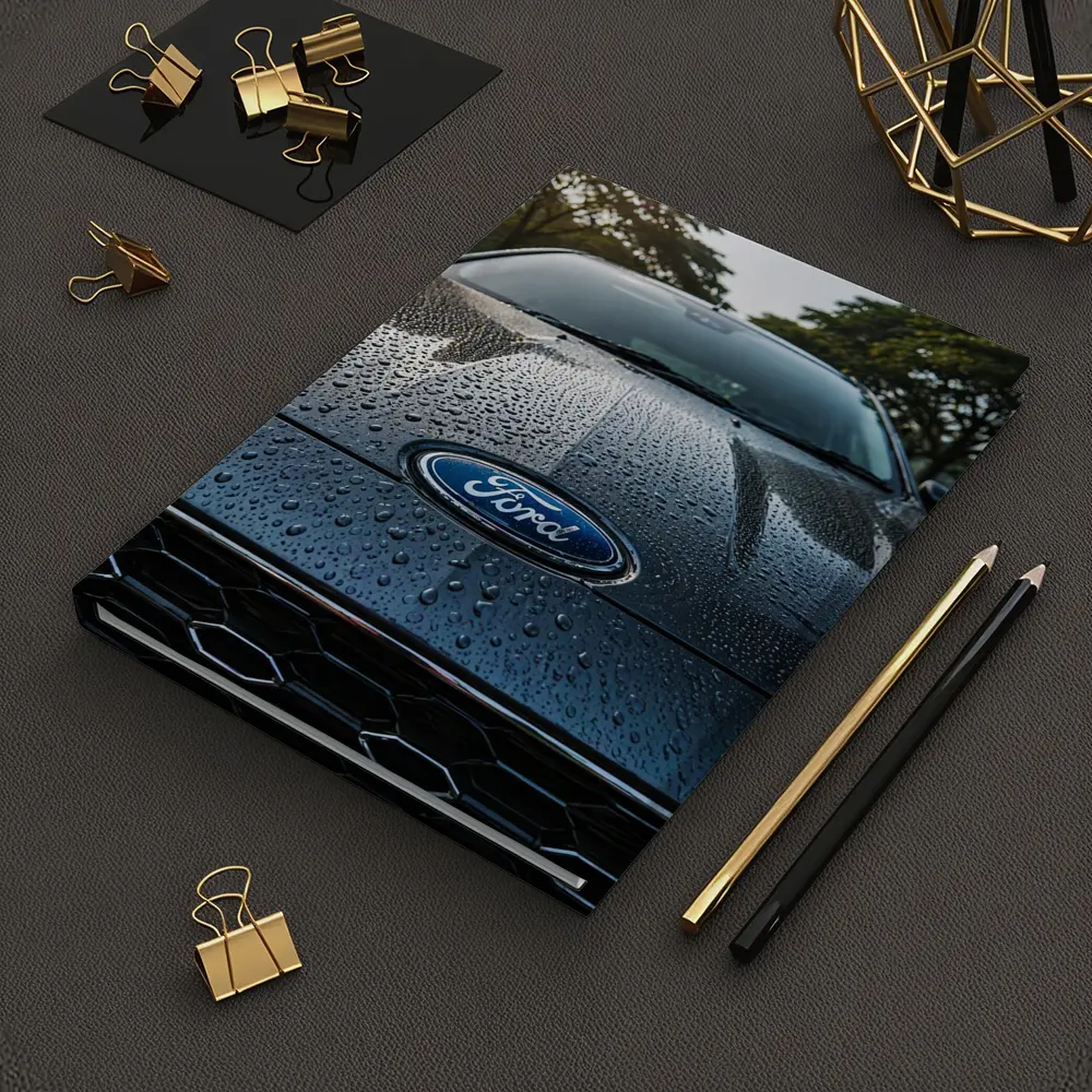 Ford Focus Hood Rain Drops Close Up – Notebooks