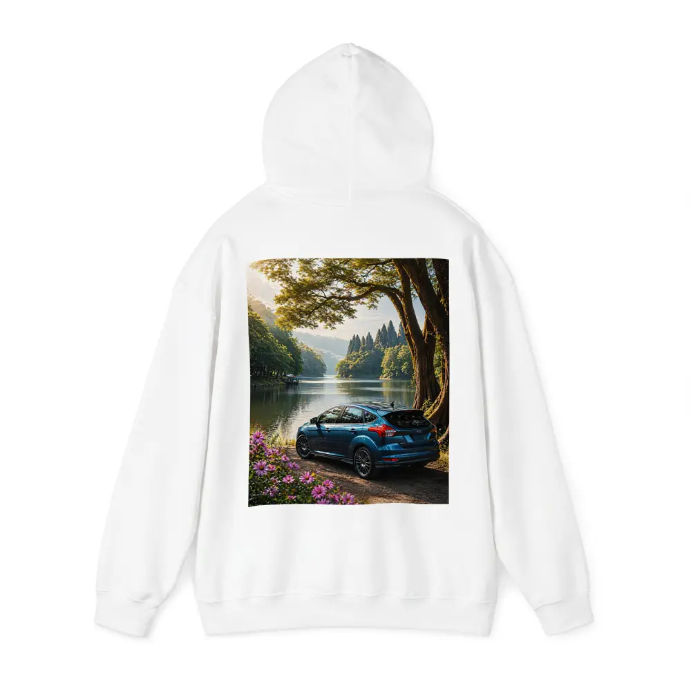 Ford Focus Blue Hatchback By Lake – Hoodies