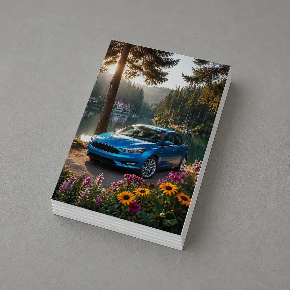 Ford Focus Blue Sedan By Forest Lake – Postcards