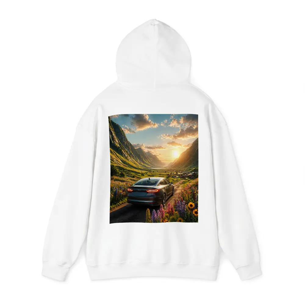 Ford Fusion Sedan Mountain Valley Sunset Drive – Hoodies