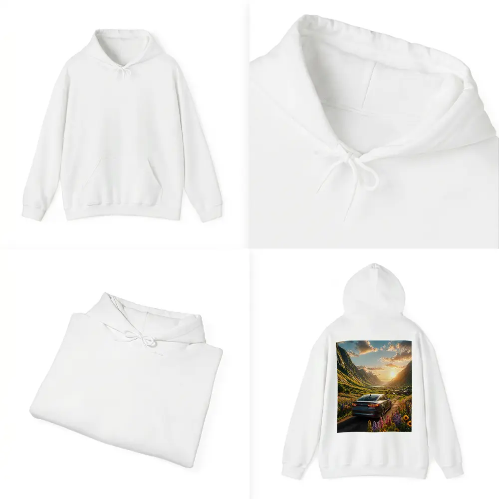 Ford Fusion Sedan Mountain Valley Sunset Drive – Hoodies