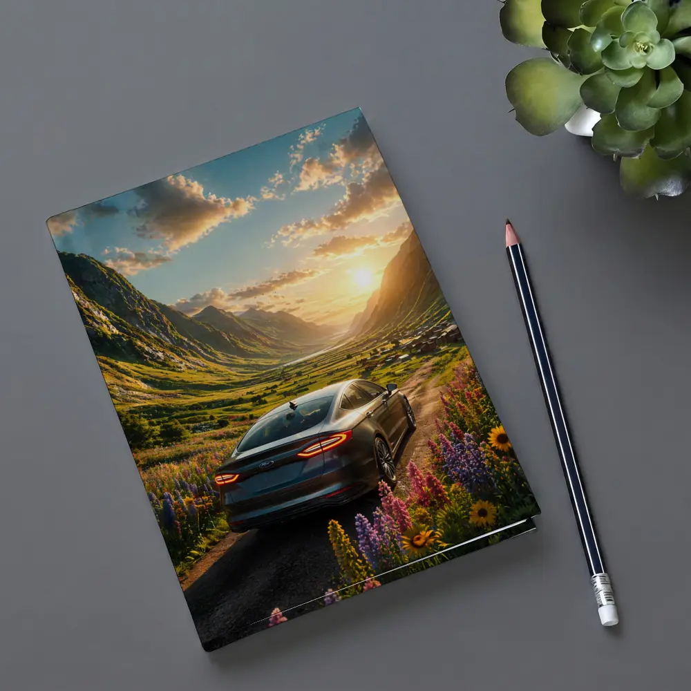 Ford Fusion Sedan Mountain Valley Sunset Drive – Notebooks