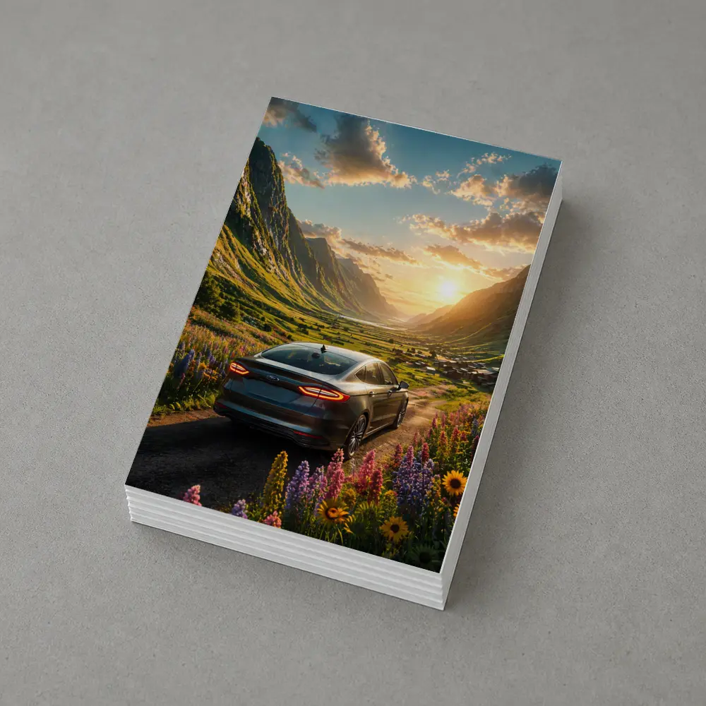 Ford Fusion Sedan Mountain Valley Sunset Drive – Postcards
