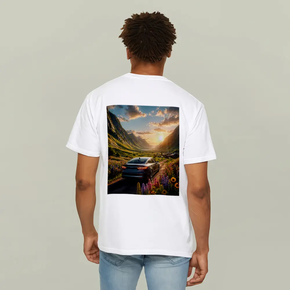 Ford Fusion Sedan Mountain Valley Sunset Drive – T-Shirts