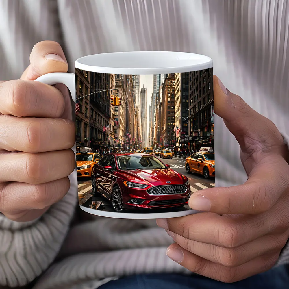 Ford Fusion Red Car New York City – Mugs