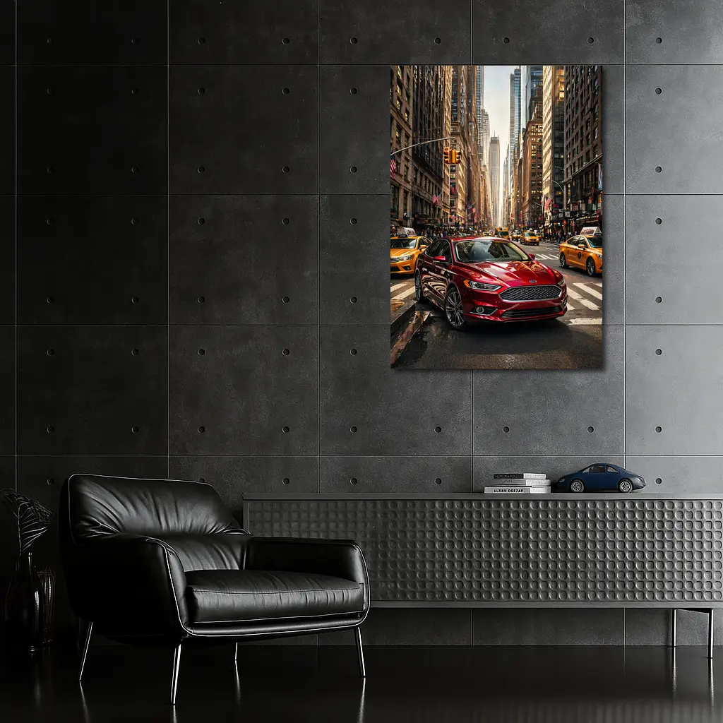 Ford Fusion Red Car New York City – Wall Art