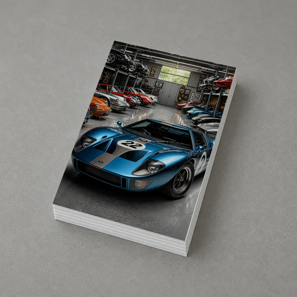Ford GT40 Racing Car Collector Garage Scene – Postcards