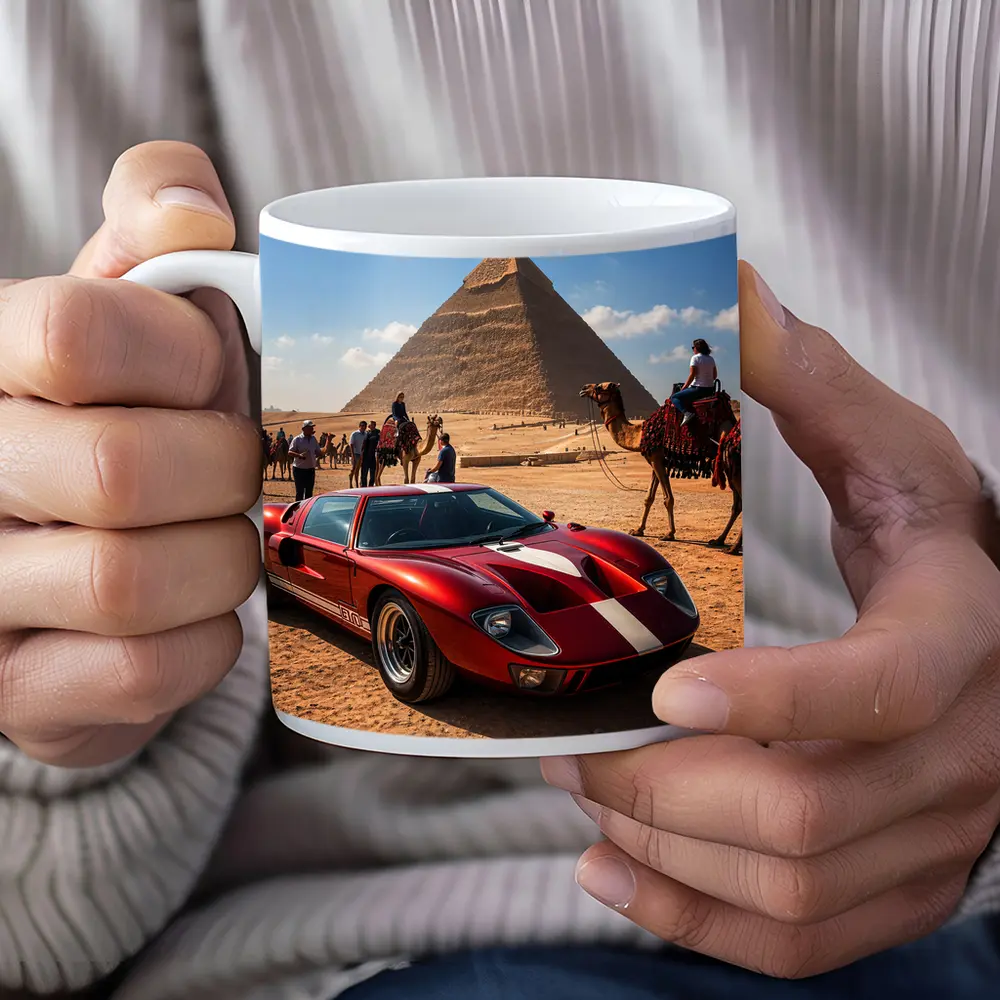 Ford GT40 Red Supercar Egypt Pyramids – Mugs