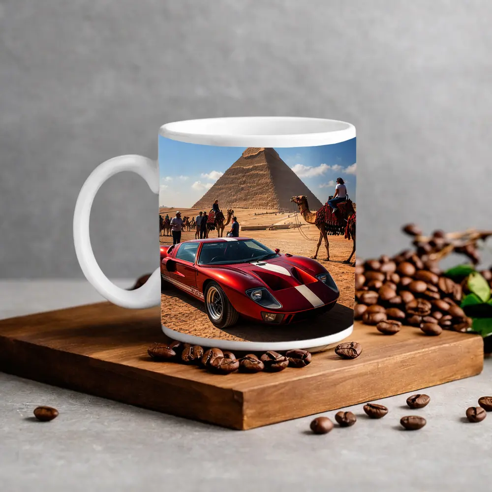 Ford GT40 Red Supercar Egypt Pyramids – Mugs