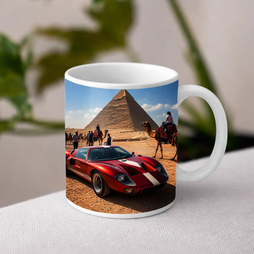 Ford GT40 Red Supercar Egypt Pyramids – Mugs