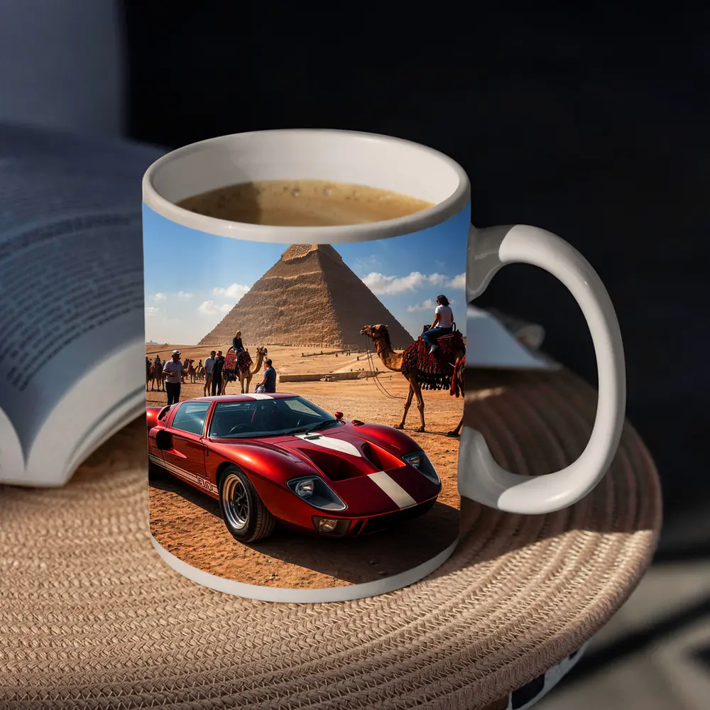 Ford GT40 Red Supercar Egypt Pyramids – Mugs