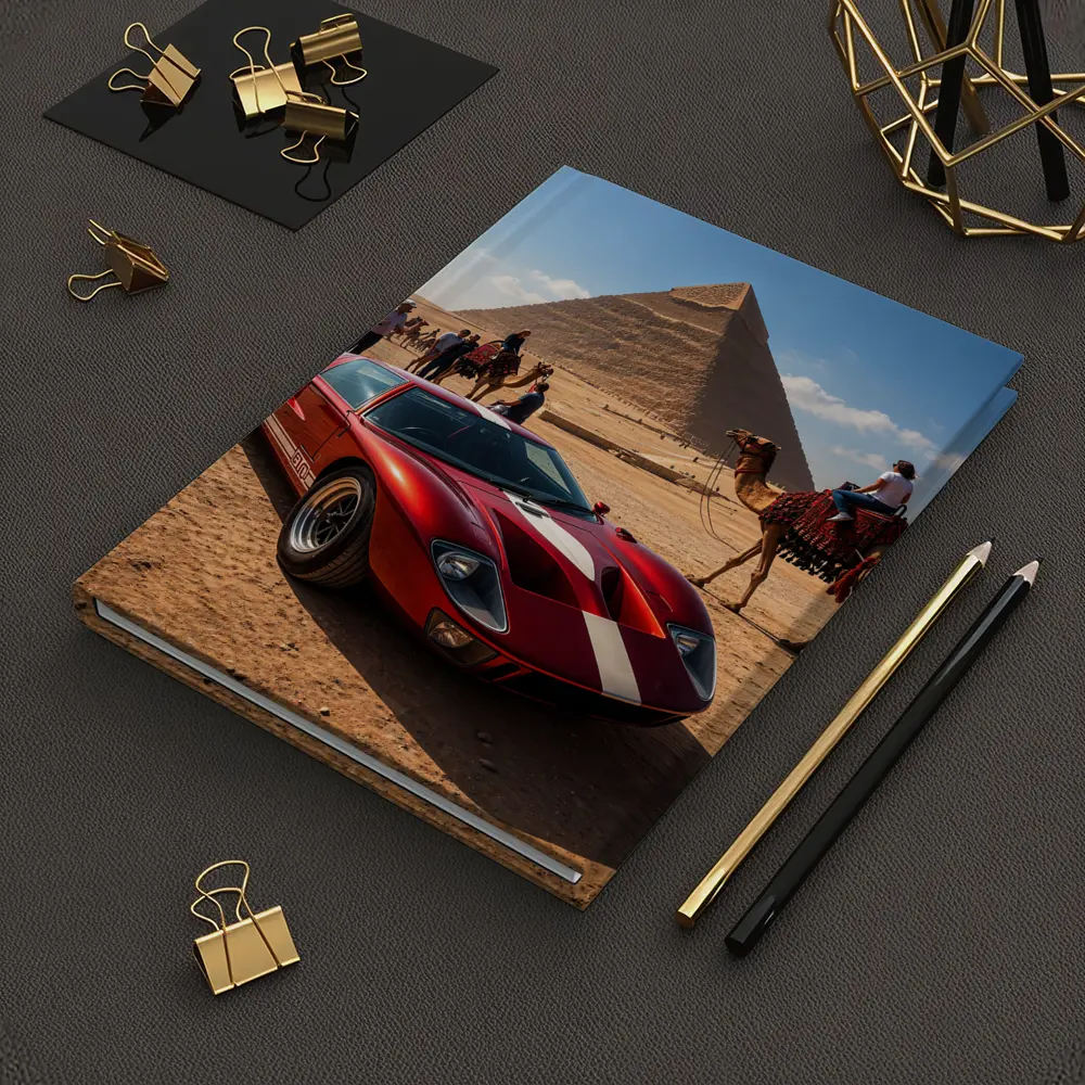 Ford GT40 Red Supercar Egypt Pyramids – Notebooks