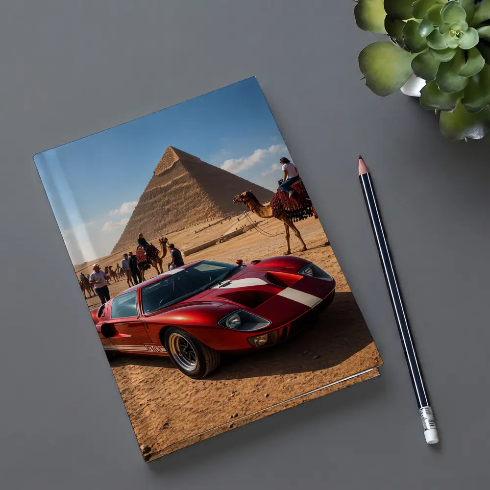 Ford GT40 Red Supercar Egypt Pyramids – Notebooks
