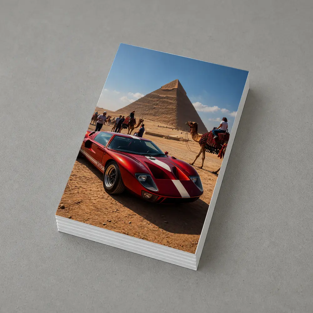 Ford GT40 Red Supercar Egypt Pyramids – Postcards