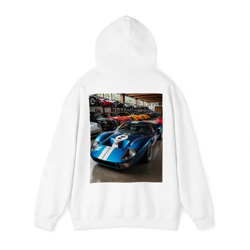 Ford GT40 Blue Race Car Collection Garage – Hoodies