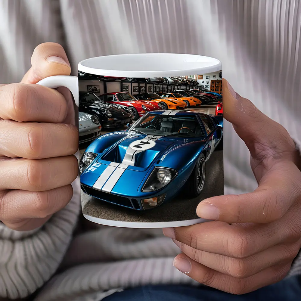 Ford GT40 Blue Race Car Collection Garage – Mugs