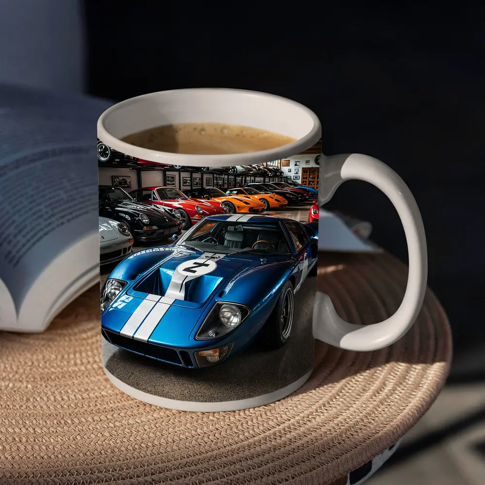 Ford GT40 Blue Race Car Collection Garage – Mugs