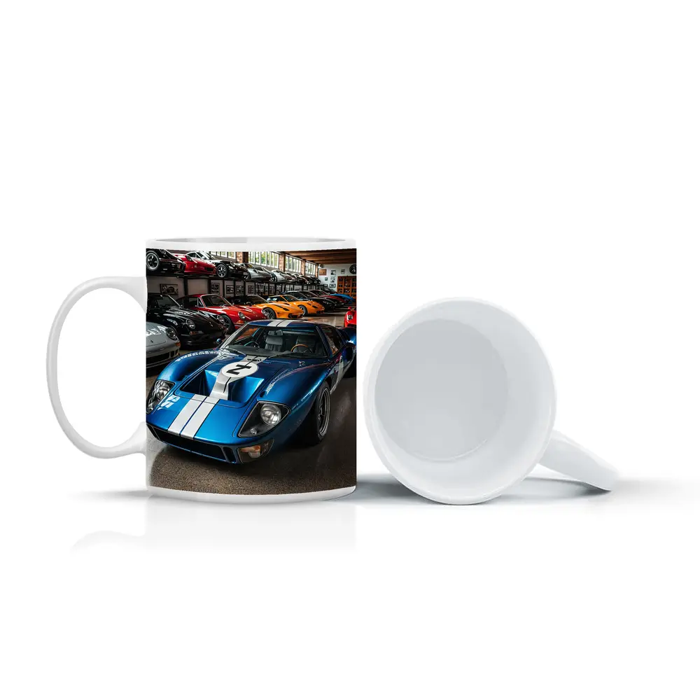 Ford GT40 Blue Race Car Collection Garage – Mugs