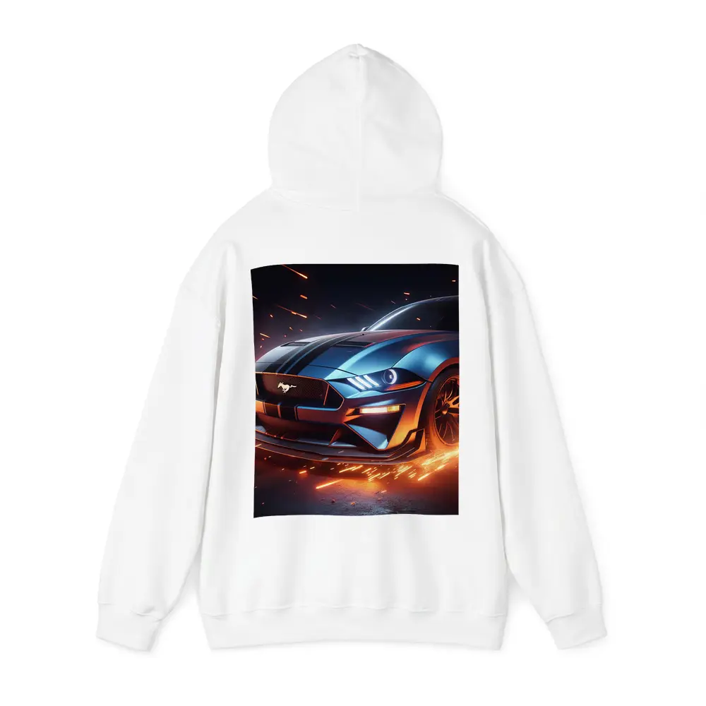 Ford Mustang GT Fire Sparks Dark Background – Hoodies