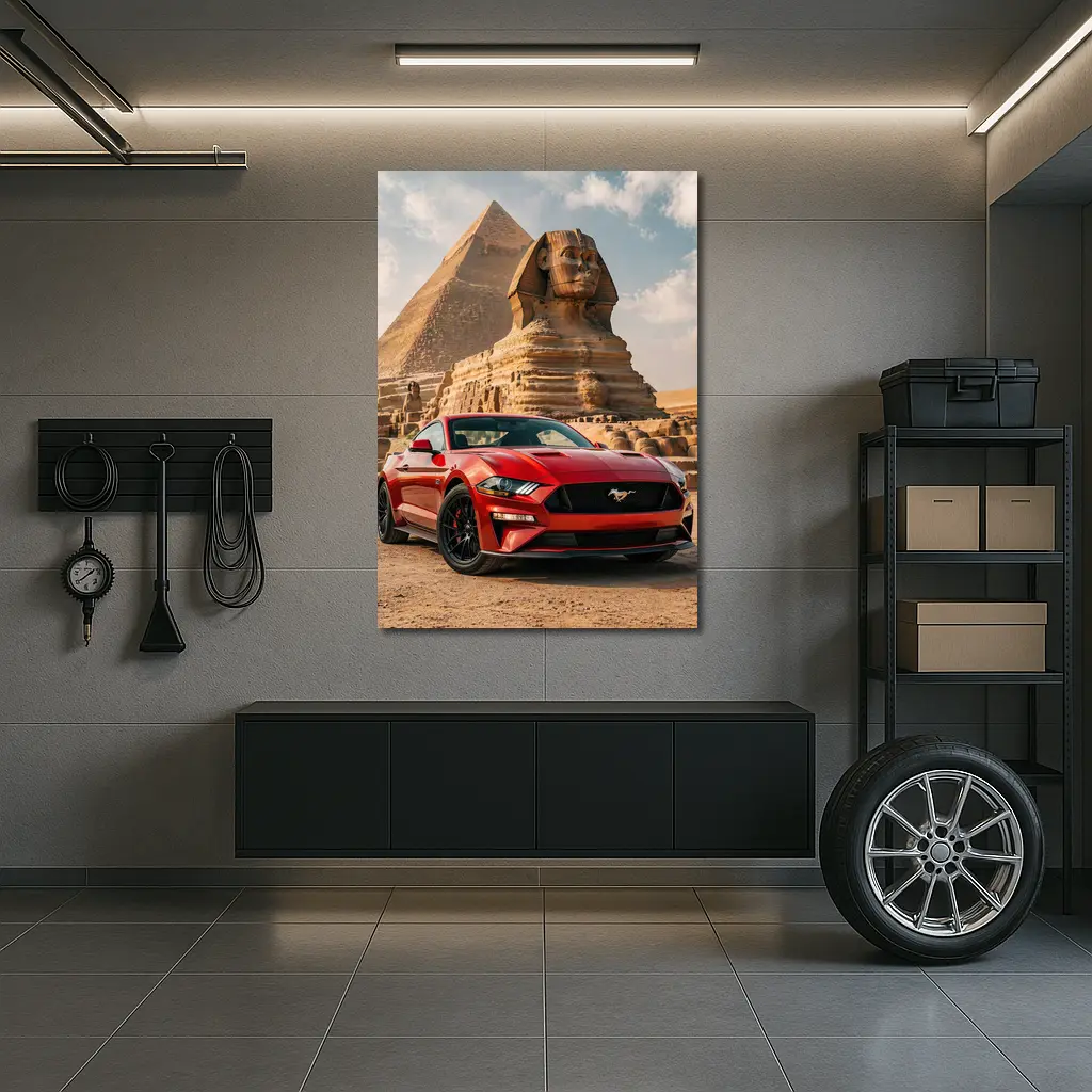 Ford Mustang GT Egypt Pyramids Sphinx – Wall Art